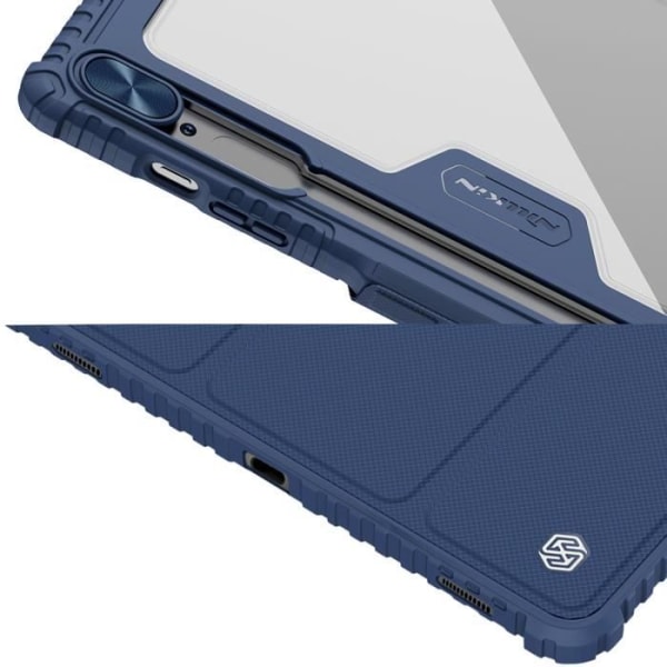 Stötsäkert fodral för Samsung Tab S9 Plus Flip Multi-Angle Support Nillkin Midnight Blue Blå