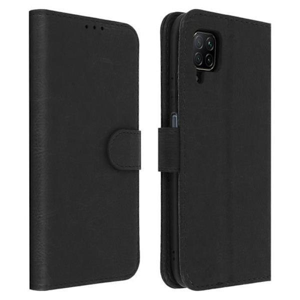 Huawei P40 Lite - AVIZAR - Koko kotelo - Korttipidike - Tukitoiminto - Musta silikonigeeli Svart