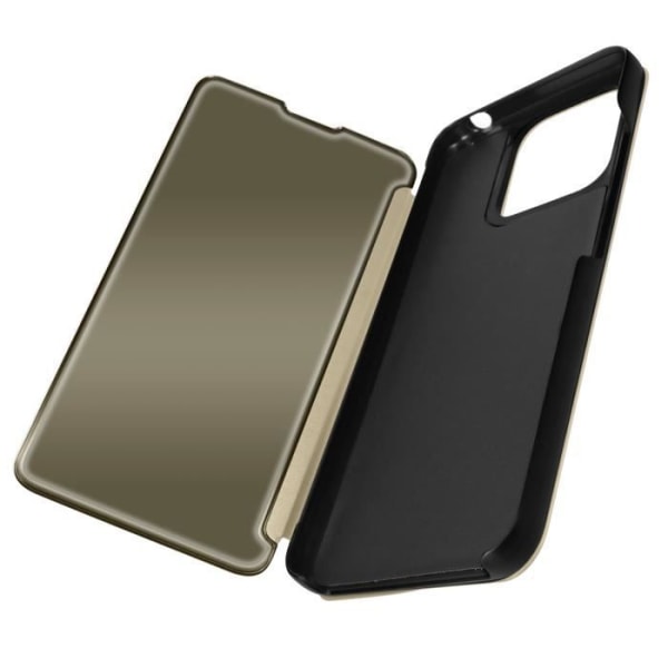 AVIZAR Clear View-etui til Xiaomi Redmi 12C - Gul hård skal - Mirror Flip Video Support Gul
