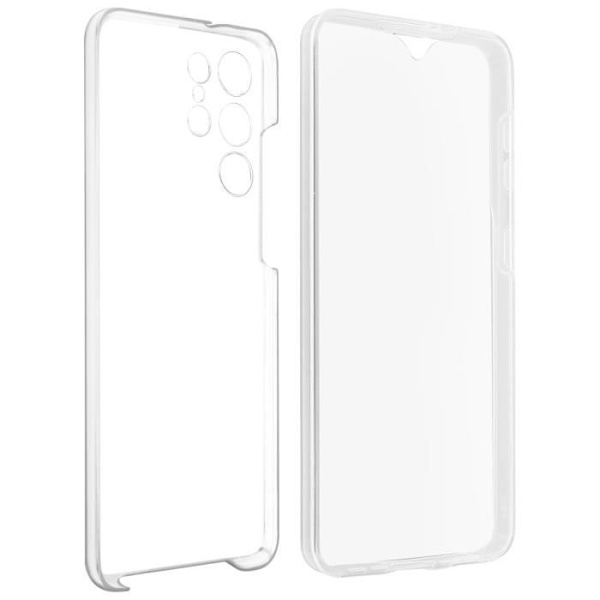 Galaxy S21 Ultra Protective Hard Back og Transparent blødt frontcover Hvid