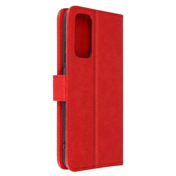 Xiaomi Redmi Note 11 ja Note 11s kotelo Flip Wallet Function Stand Red Röd
