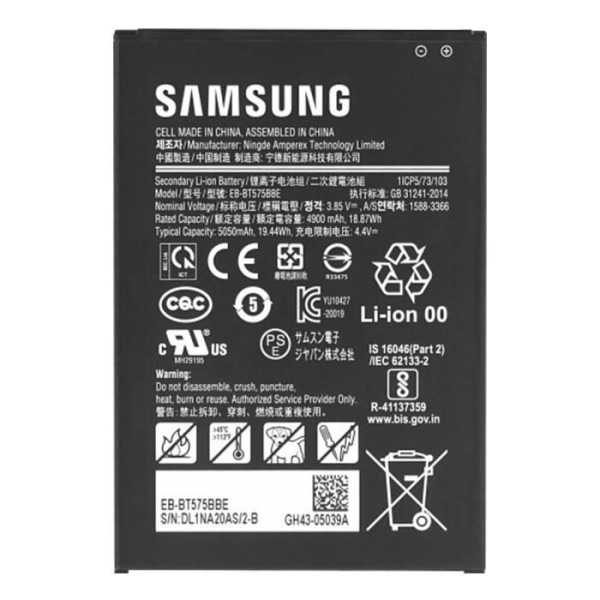 Internt batteri Samsung Tab Active 3 5050mAh Original EB-BT575BBE Svart