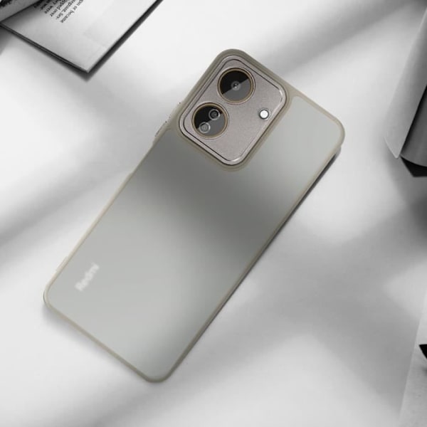 Kotelo - AVIZAR - Xiaomi Redmi 13C - Savustettu jäykkä takaosa - Suojattu kameralohko - Harmaa Grå