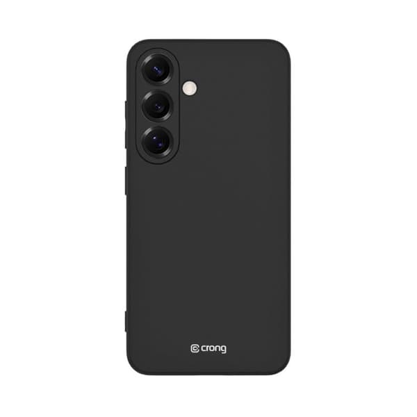 Skal - CRONG - Samsung Galaxy S25+ - Flexibelt silikon - Mikrofiberfoder - Heltäckande skydd Svart