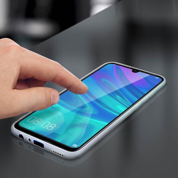 Kuori ja suojakalvo - Huawei - P Smart 2019 / Honor 10 Lite - Silikoni geeli - Karkaistu lasi - Musta Svart