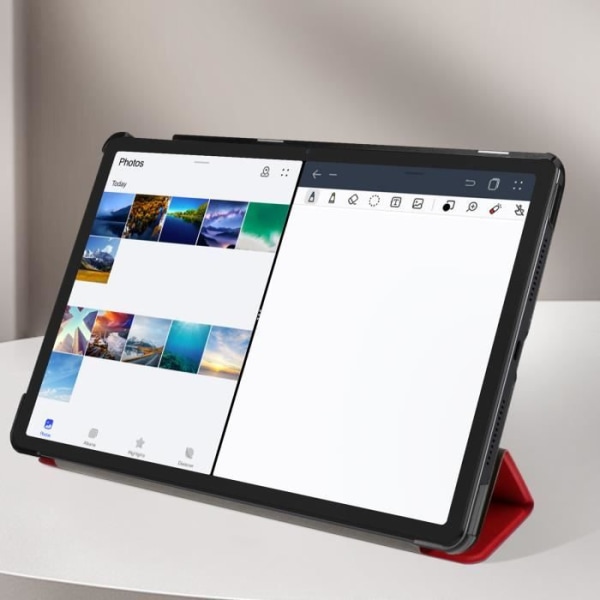 Trifold Cover - AVIZAR - Lenovo Tab M11 - Flerpositionsstöd - Röd Röd