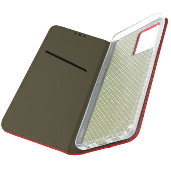 Oppo Reno 7 Case Magnetic Flip Card Holder Support Funktion röd Röd