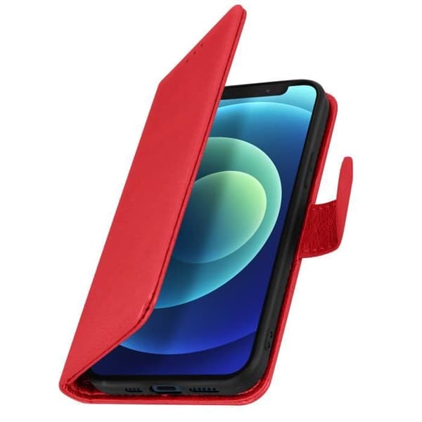 Skyddsetui AVIZAR för Apple iPhone 12 Mini - Röd - Kortficka och videostöd Röd