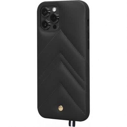 iPhone 12 Pro Max Etui - ARTEFAKT - Læder Louvre - Sort - Hårdt - Blank Svart