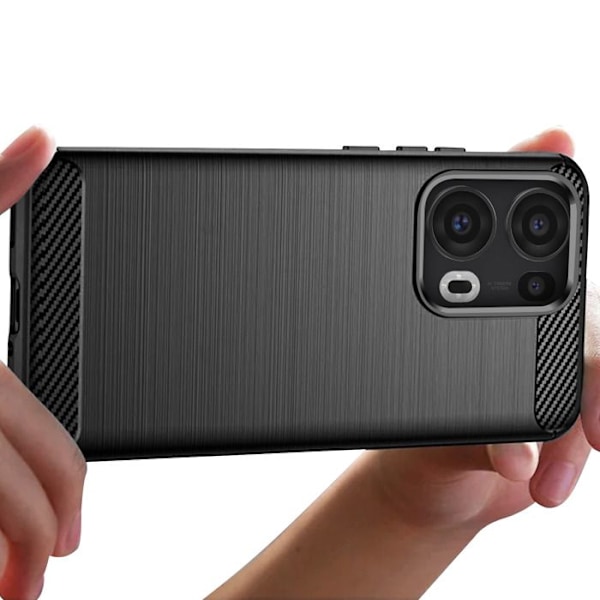 Coque för Oppo Reno 13 Pro Silikon Design Kolfiber Borstad Svart Svart