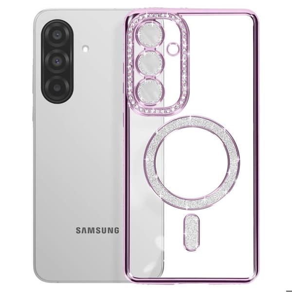 Coque - Samsung - Galaxy A56 - Lila - Strass - MagSafe - Resistenta Lila