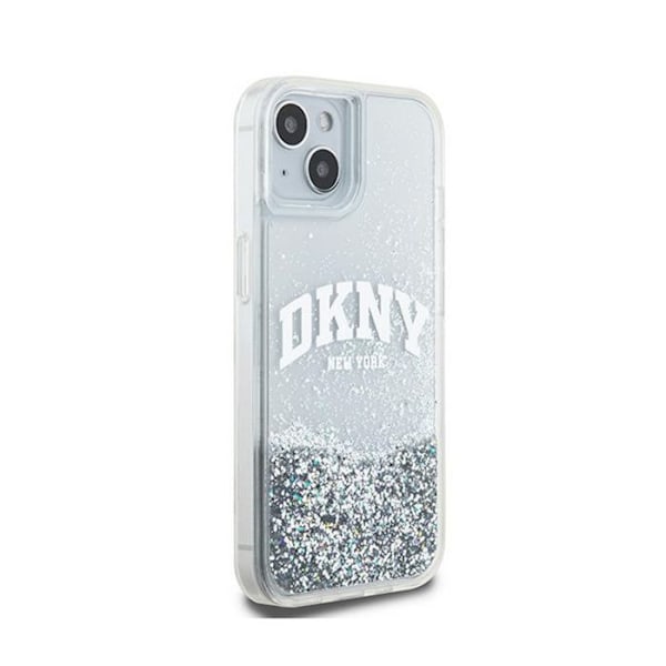 DKNY Liquid Glitter Big Logo - Suojakuori iPhone 15 / 14 / 13 (valkoinen)