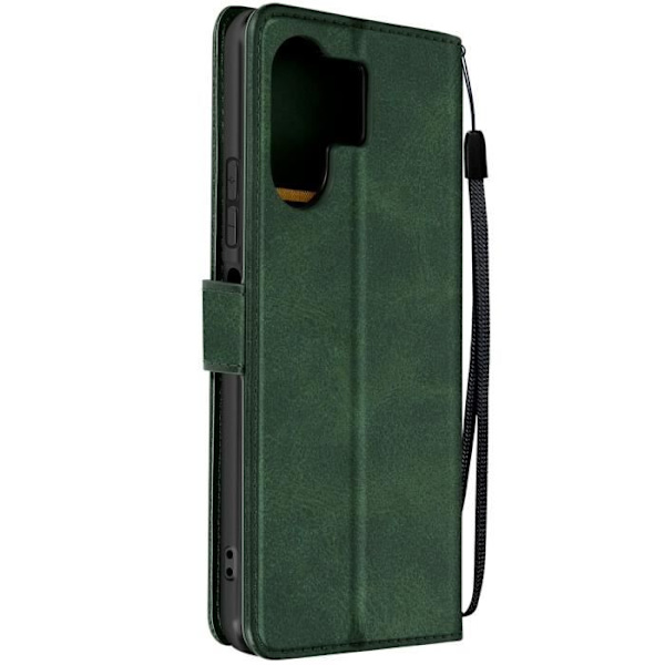 Kotelo Xiaomi Poco M6 rannehihnalle Flip Lompakkoteline Tummanvihreä