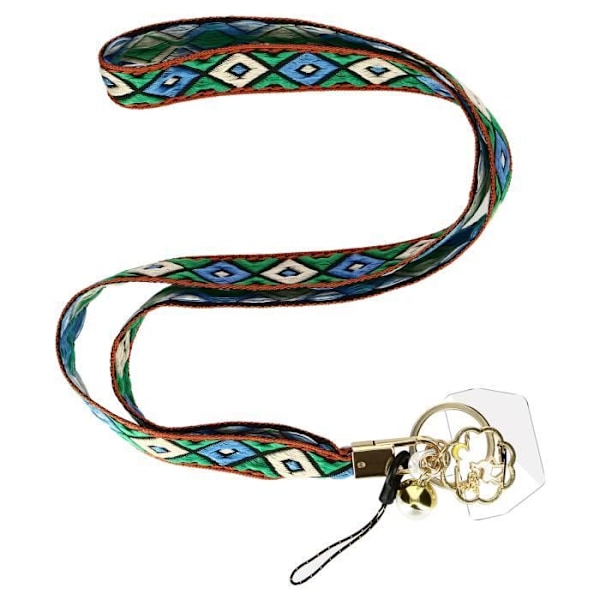 Universal Smartphone lanyard - AVIZAR - Bogolan - Svart - Flätad bomullslina - Akoya pärla Svart
