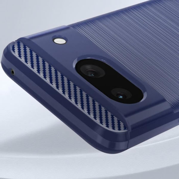 Fodral till Google Pixel 8a - AVIZAR - Flexibelt kol och borstad effekt midnattsblå Blå
