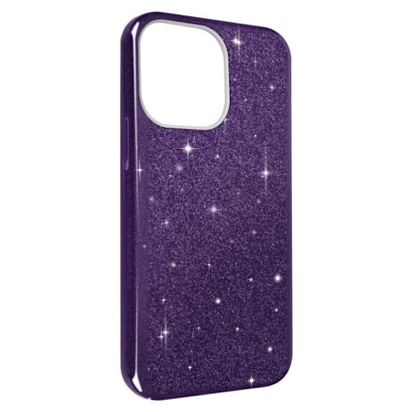 Suojakuori - AVIZAR - iPhone 14 Pro Max - Puolijäykkä silikoni - Iskunkestävä - Kimaltava violetti Lila