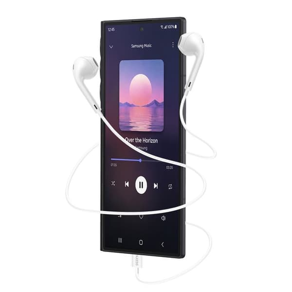 Trådade hörlurar - MAYAXESS - För Galaxy Z Fold 7 - USB-C - Inbyggd mikrofon - Vit Vit