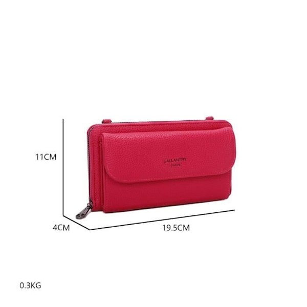 Gallantry Fuchsia Läder Söt Plånbok Axelväska Rosa
