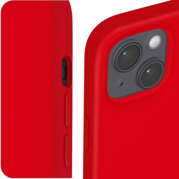Cover til iPhone 15 Plus - AVIZAR - Fast Cover - Halvstivt - Soft-touch - Rød Röd
