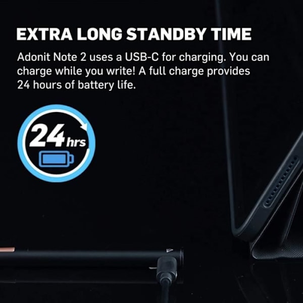Stylus - Adonit - Note 2 - Sort - iOS kompatibel - IP65 vandtæt