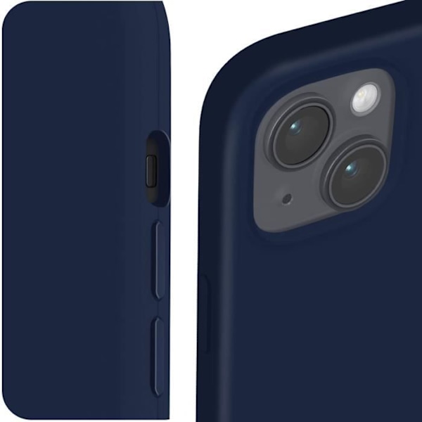 AVIZAR beskyttelsescover til iPhone 15 Plus - Halvstiv - Soft-touch - Midnatsblå Blå