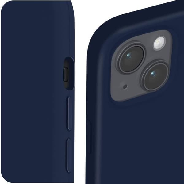 Beskyttelsescover - AVIZAR - iPhone 15 Plus - Semi-stift - Soft-touch - Mørkeblå Blå