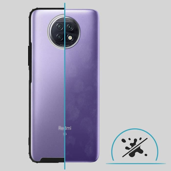 Coque - AVIZAR - Xiaomi Redmi Note 9T 5G - Förstärkta hörn - Anti-spår - Svart Svart