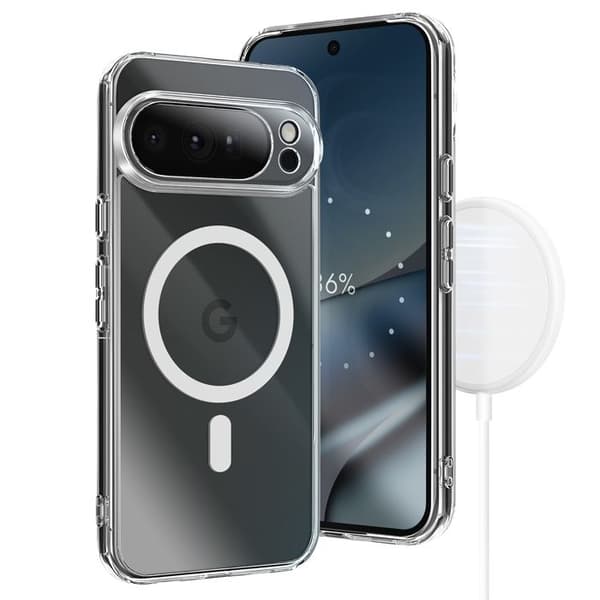 Coque Pixelsnap til Google Pixel 10 Pro XL Kompatible MagSafe Tilbehør Gennemsigtig Vit