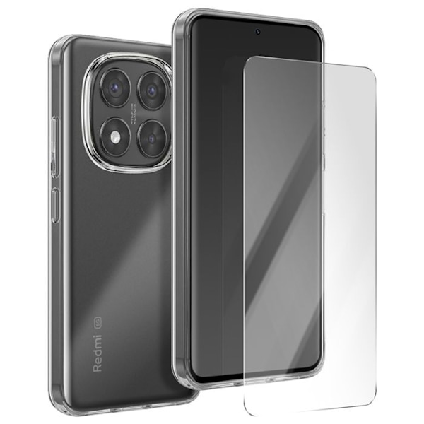 Xiaomi Redmi Note 14 Pro 5G Suojapaketti TPU-kuori ja 7H Moxie Lasi Transparentti Vit