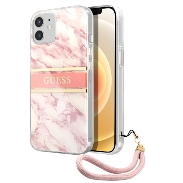Coque til iPhone 13 Pro med hævede kanter og aftagelig rem Guess Rosa Rosa