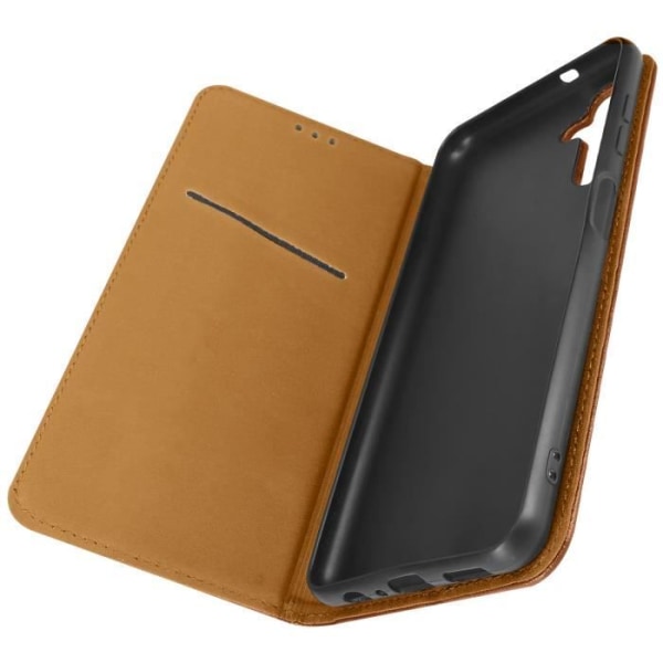 Lædercover kompatibel med Samsung Galaxy A13 5G og A04s Brown Flip cover