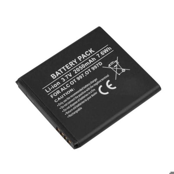 Erstatningsbatteri til Alcatel OT-997 2050mAh 3,7V Li-ion Sort Svart