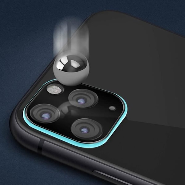 Kameraobjektiv - Apple - iPhone 11 Pro / Pro Max - Härdat glas - Anti-spår - Turkos blå Turkos