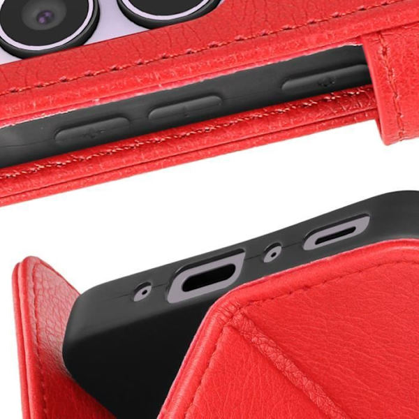 Suojakuori Samsung Galaxy A35 5G:lle - AVIZAR - Lompakon ja videon tuki - punainen Röd