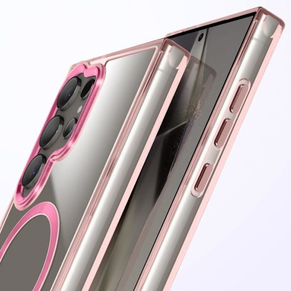 Coque MagSafe til Samsung Galaxy S24 Ultra Bag af Glas i Farven Champagne Rosa Rosa