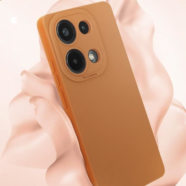 Etui - AVIZAR - Xiaomi Redmi Note 13 Pro 4G - Blød silikone - Lysebrun - Forstærket kamerakantbeskyttelse kastanj