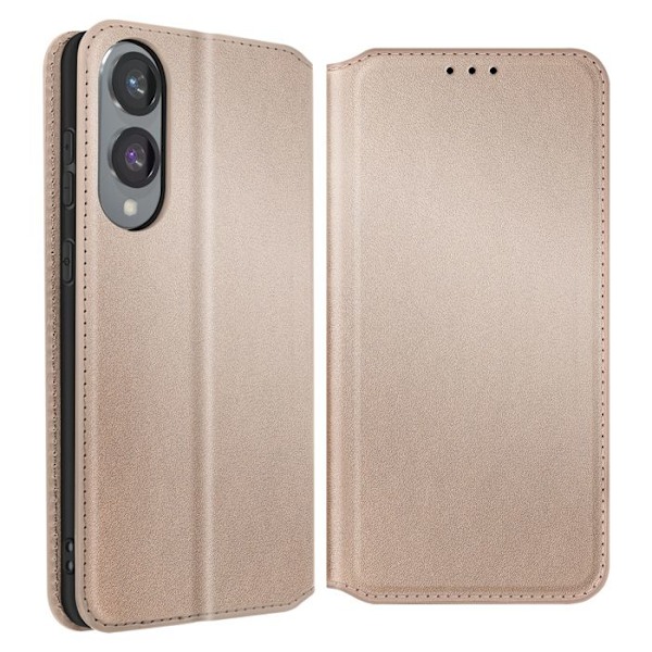 Etui för Samsung S25 Edge Klippfickor och Videostöd Guld Gul
