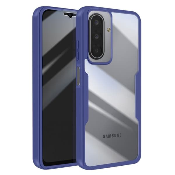 Heldeksel til Galaxy A17 med Silikonkant og Blå Touchmembran Blå