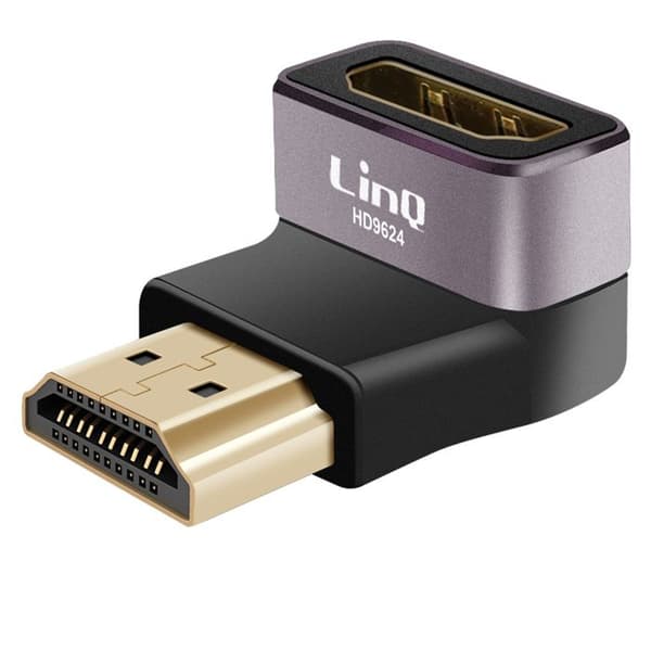 HDMI-videoadapteri - LINQ - 8K UHD - Naaras-mies - Pystysuora 90° kulma - Plug and Play
