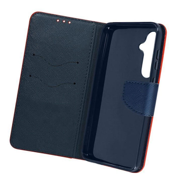 Fodral för Samsung Galaxy S24 Flip Wallet Video Support Blå / Röd Röd