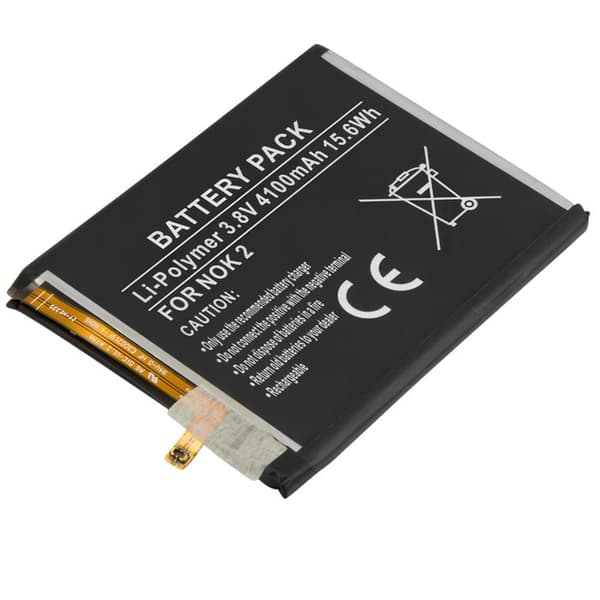 Akku - ILMOITUS - Nokia 2 - 3,8V - 4100mAh - Li-Polymeri - Musta Svart