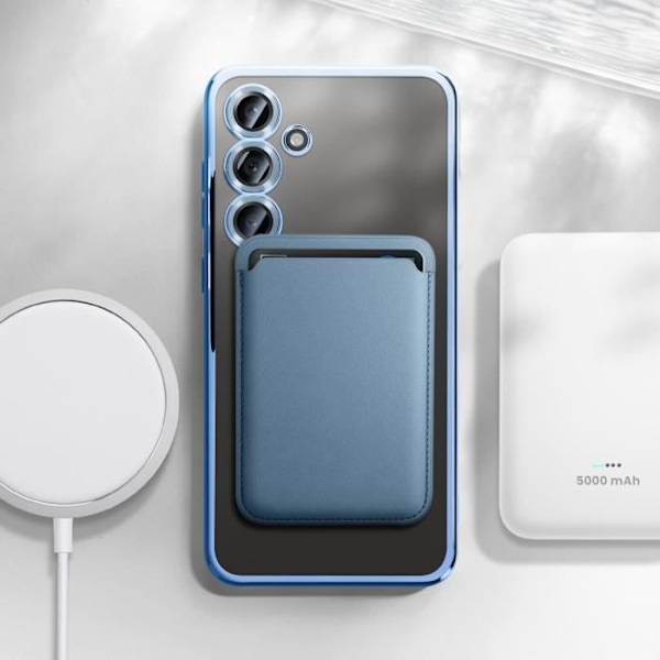 Coque MagSafe för Samsung Galaxy S24 FE Silikon Kontur Krom Blå Ljus Blå