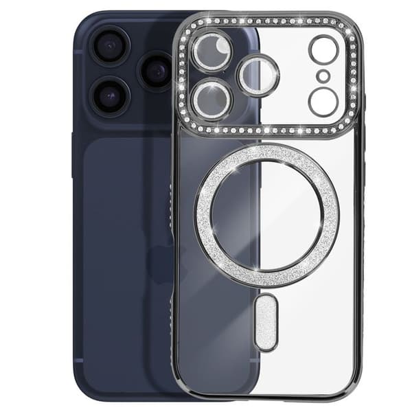Coque Magsafe - AVIZAR - iPhone 17 Pro - Sort - Strassé - Elegant beskyttelse Svart