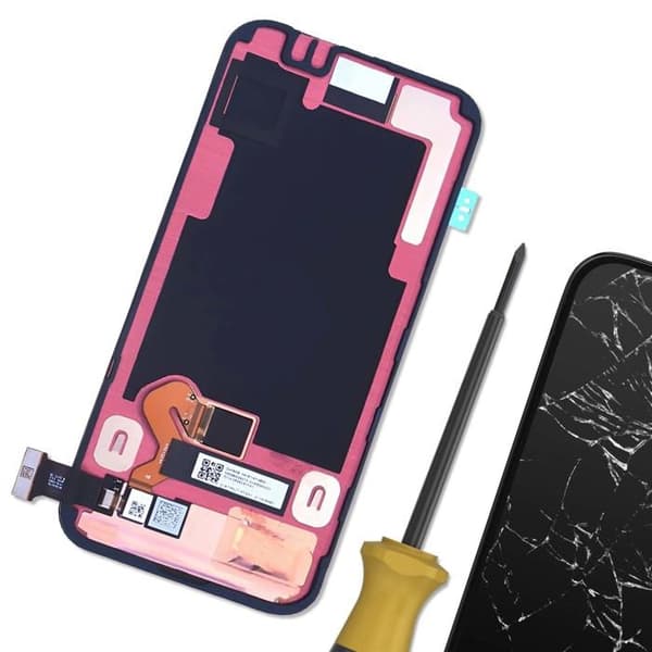 LCD-skærm - Google - Pixel 9 - 6,6 tommer - Original - Sort Svart