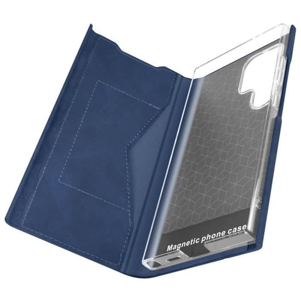 Cover til Samsung Galaxy S24 Ultra Flip Kortholder Øko-læder Nappa Midnight Blue Blå