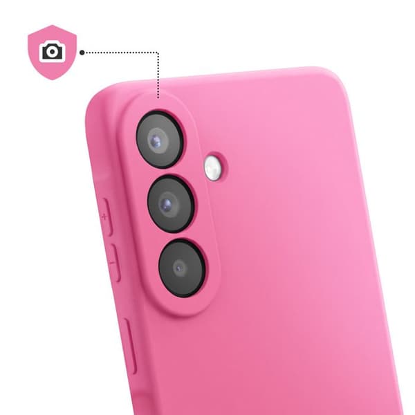 Silicone Soft-Touch Cover til Galaxy A57 med Fuchsia Mikrofiberforing Ros