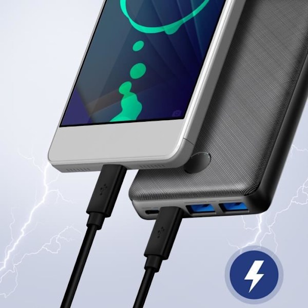 Micro USB til Micro USB 60 cm Hurtig opladning og synkronisering Akyga Sort Svart
