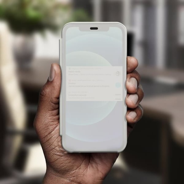 iPhone 12 Mini-fodral - Spegeldesign - Silvergrå - Mjuk - Genomskinlig klaff - Videostöd Silvergrå