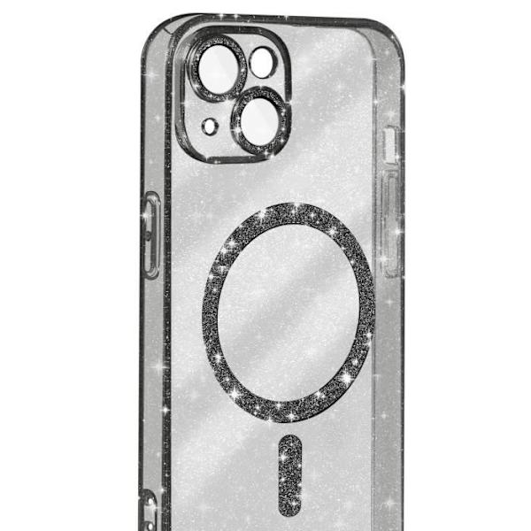 MagSafe Fodral för iPhone 14 Svart Glitter Silikon - AVIZAR - Halvstyvt - Syntet - Blandat Svart