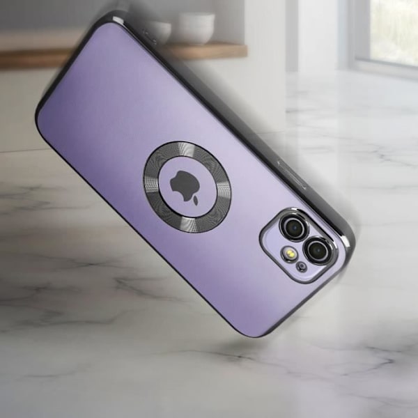 iPhone 11 Silikonfodral Camera Block Transparent skal Black Chrome Contour Transparent med svart kromram